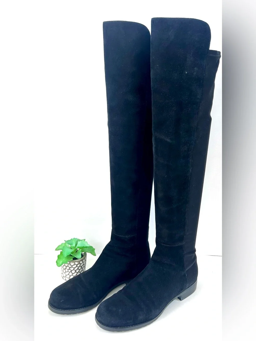 Stuart Weitzman 5050 Black Suede Over-the-Knee OTK Boots Size 6